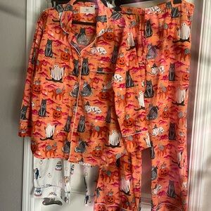 Printfresh Halloween House Cats Pajama Set SIZE XL New never worn